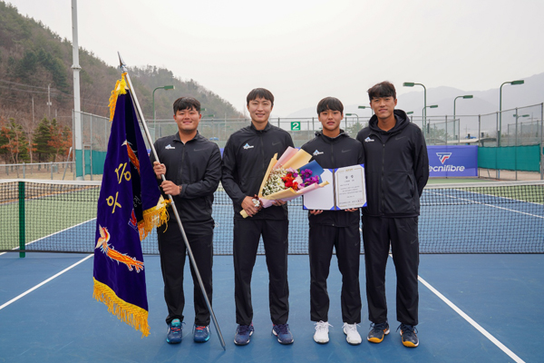 왼쪽부터 조현우, 손지훈, 김근준, 남지성 선수. (사진=세종시청 테니스팀)