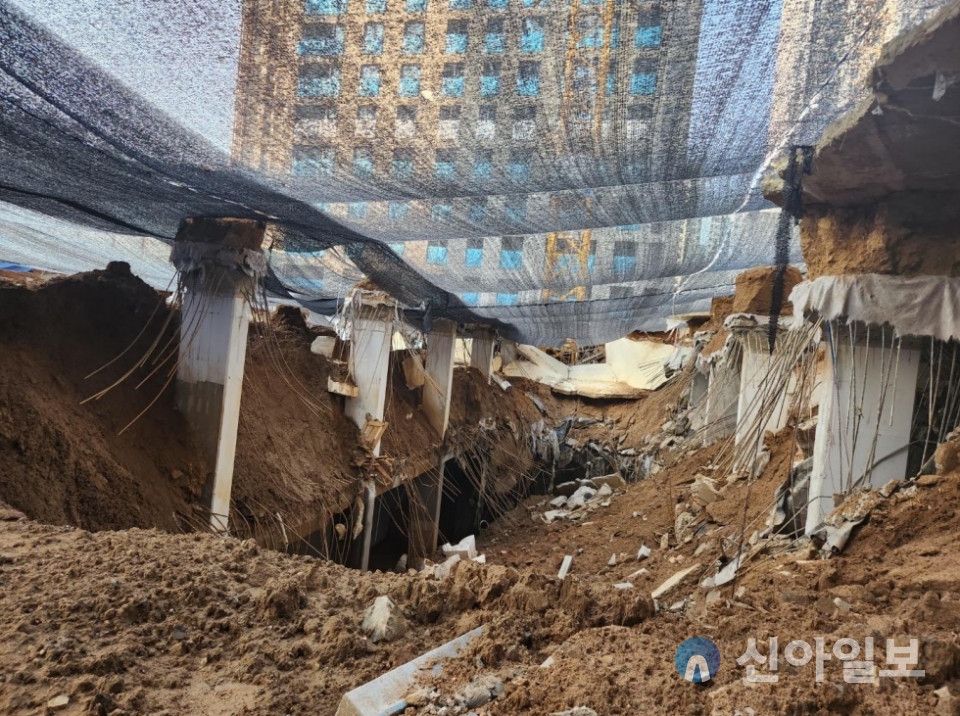 인천시 서구 검단신도시 아파트 건설 현장 지하 주차장 붕괴 사고 현장. (사진=국토부)