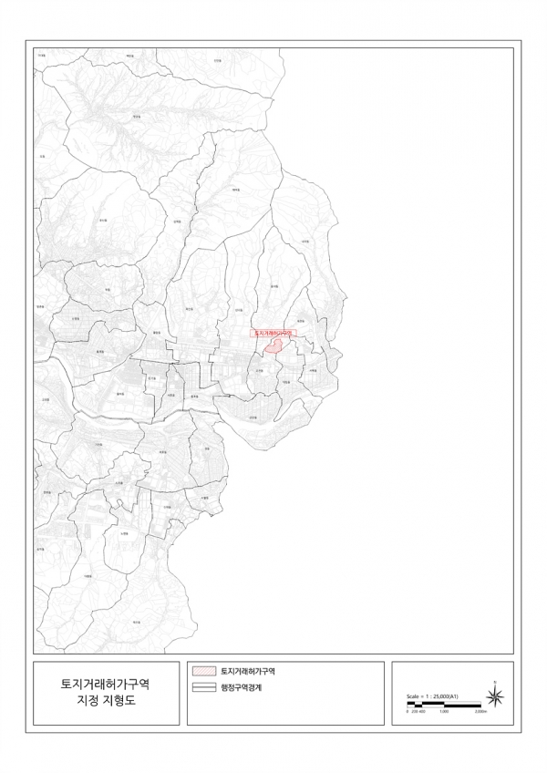 사진은 토지거래허가구역 지정 지형도. (사진=대구시)