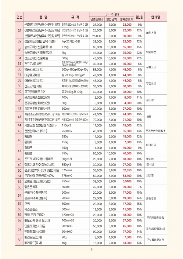 2024년 설맞이 특별할인판매 행사 실시 할인표_2 사진