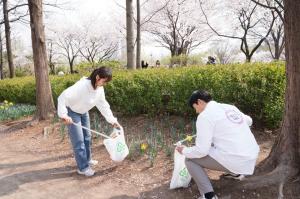 [포토] 깨끗한나라, 서울숲 벚꽃 플로깅 실시