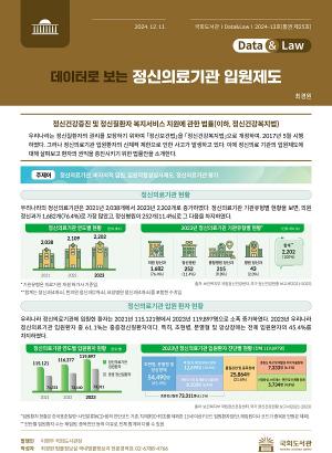 정신의료기관 입원환자 증가… 비 자의적 입원도 다시 늘어