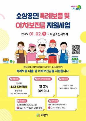 의왕시, 2025년 소상공인 특례보증 및 이자보전금 지원